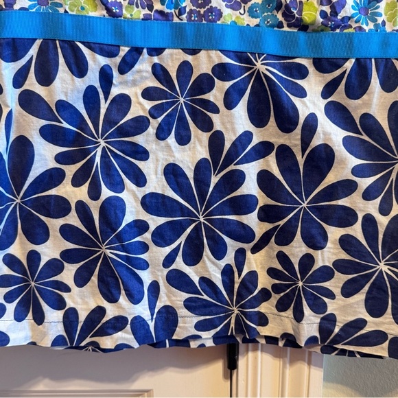 Bodens Blue Teal Green Floral Sleeveless Tank Top Side Zipper Neck Detail Sz 3 - Picture 3 of 10